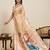 cream silk blend printed saree with blouse