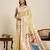 lemon silk blend printed saree with blouse