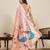 peach silk blend printed saree with blouse