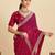 red georgette printed saree with blouse