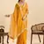 yellow georgette printed saree with blouse