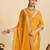 yellow georgette printed saree with blouse