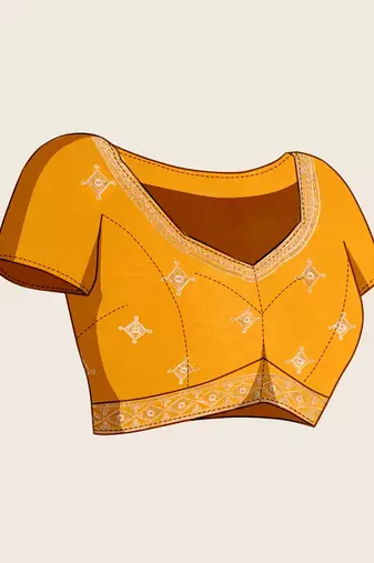 yellow georgette printed saree with blouse