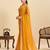 yellow georgette printed saree with blouse