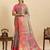 pink silk blend printed saree with blouse