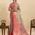 pink silk blend printed saree with blouse