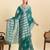 green art silk printed saree with blouse