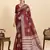 maroon art silk printed saree with blouse
