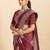 maroon art silk printed saree with blouse