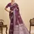 wine art silk printed saree with blouse