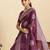 wine art silk printed saree with blouse