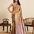 gold silk blend printed saree with blouse