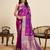 purple silk blend printed saree with blouse
