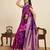 purple silk blend printed saree with blouse