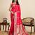 red silk blend printed saree with blouse