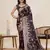 wine silk blend printed saree with blouse