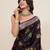 wine silk blend printed saree with blouse