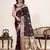 wine satin printed saree with blouse