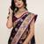 wine satin printed saree with blouse