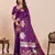 purple silk blend printed saree with blouse