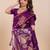 purple silk blend printed saree with blouse