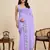 lavender georgette printed saree with blouse