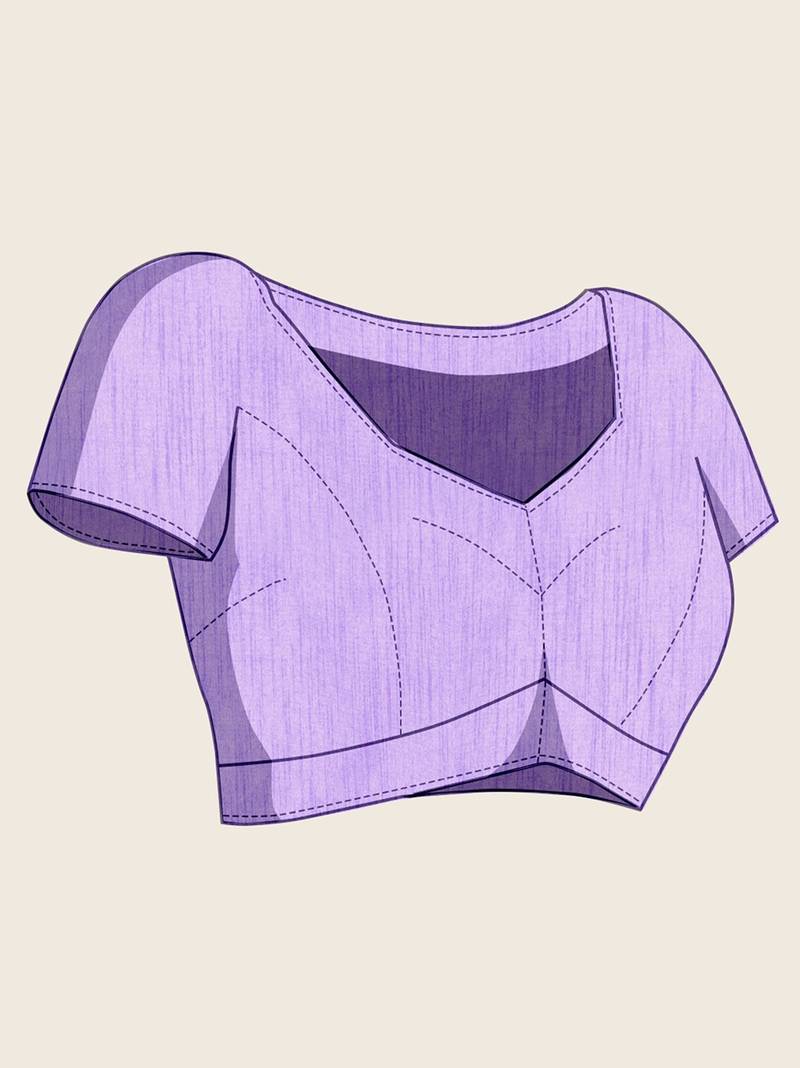 lavender georgette printed saree with blouse