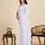 white georgette printed saree with blouse