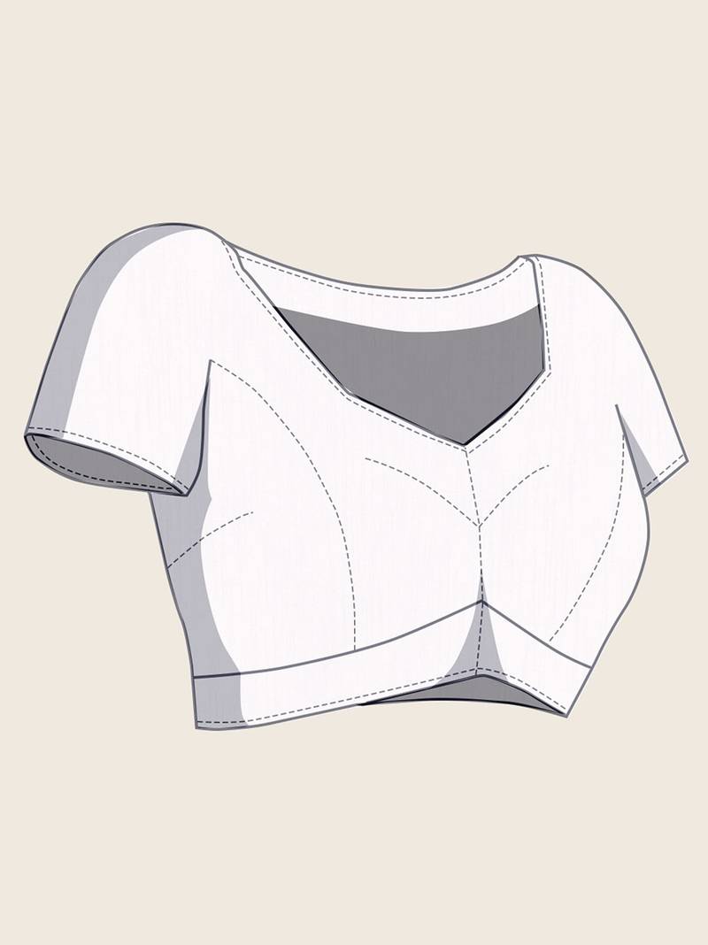 white georgette printed saree with blouse