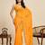 yellow georgette printed saree with blouse
