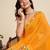 yellow georgette printed saree with blouse