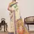 yellow linen printed saree with blouse