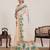 beige linen printed saree with blouse