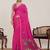 pink linen printed saree with blouse