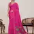 pink linen printed saree with blouse