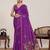 purple linen printed saree with blouse