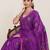 purple linen printed saree with blouse
