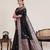 black silk blend printed saree with blouse