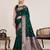 green silk blend printed saree with blouse