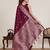 maroon silk blend printed saree with blouse