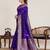 royal blue silk blend printed saree with blouse