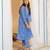 Blue floral embroidered pure cotton kurta set with dupatta