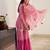 Pink embroidered pure cotton sharara dupatta set