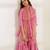Pink embroidered pure cotton sharara dupatta set