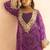 Qirat purple bandhej mirror lace work fusion set