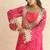 Nitya magenta pink bandhej mirror lace work fusion set