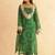 Editha green bandhej mirror lace work fusion set