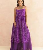Ilina purple bandhani kurta set