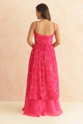 Vriti magenta pink bandhani kurta set 4