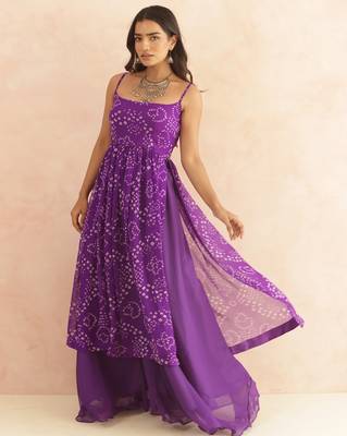 Ilina purple bandhani kurta set 2